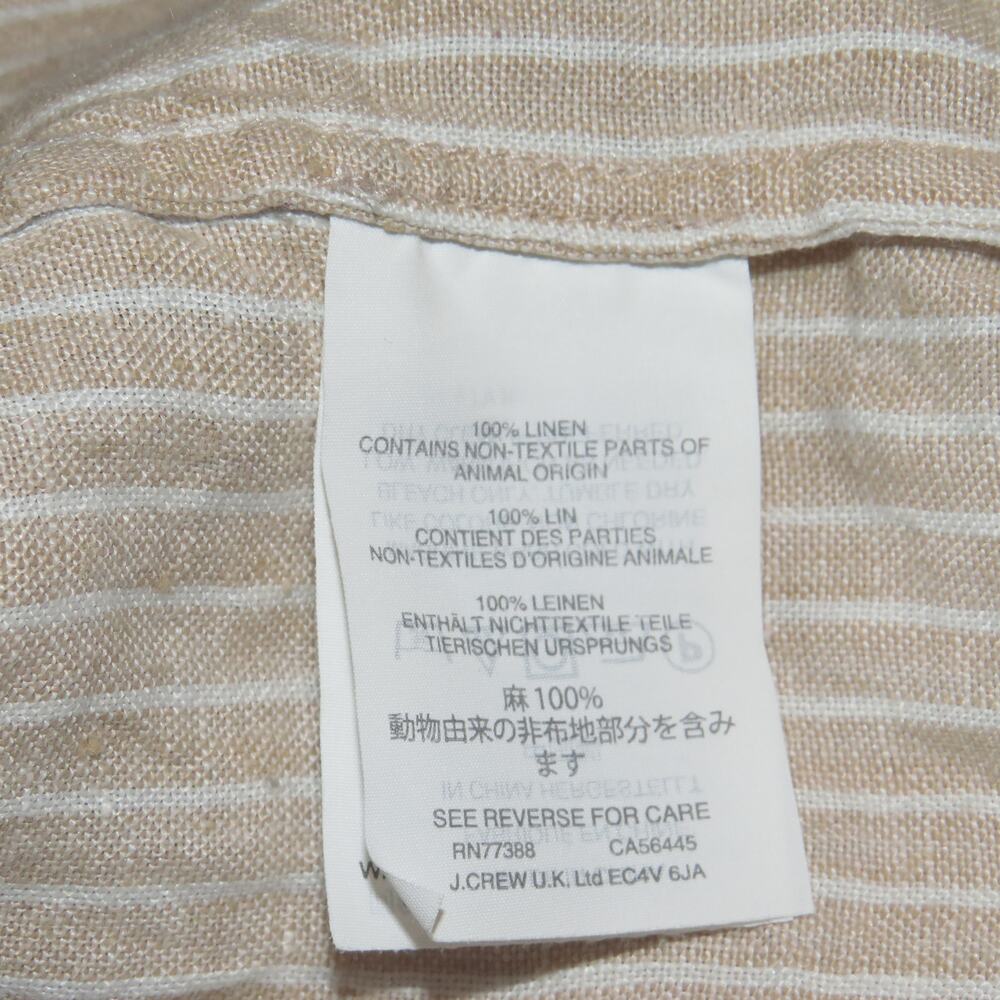 J. Crew x Baird McNutt Tan Striped Linen Short Sleeve Top - Picture 10 of 11